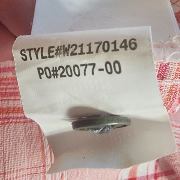 Prana Anja Button Up Hooded Popover Long Sleeve Pink Plaid Size M - Picture 11 of 11